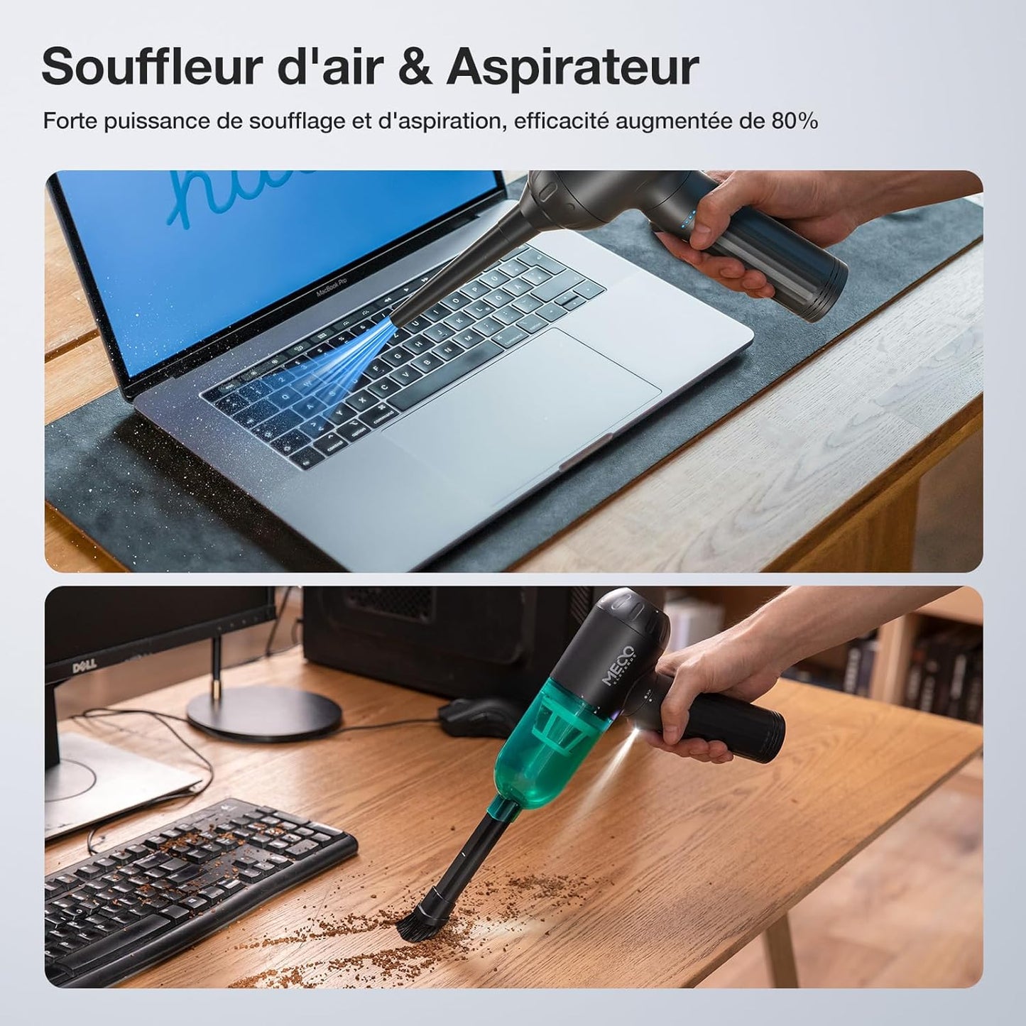 Souffleur d'air comprimé et aspirateur 4 en 1