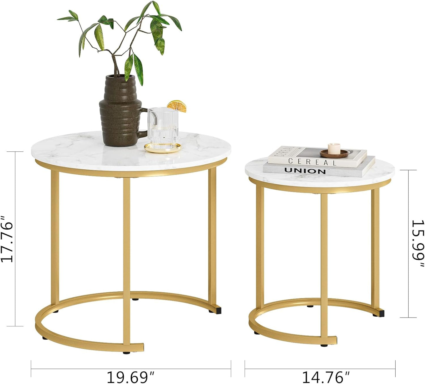 Lot de 2 tables basses rondes