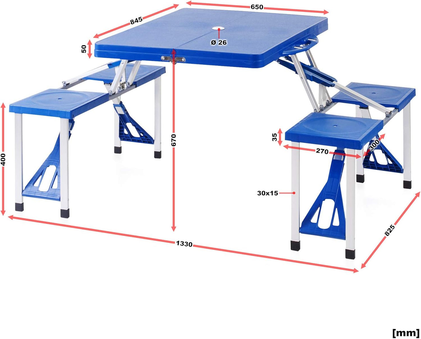 Table de camping pliante